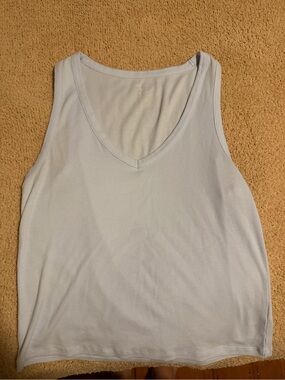 American Eagle Outfitters Light Blue V-Neck Ribbed Tank